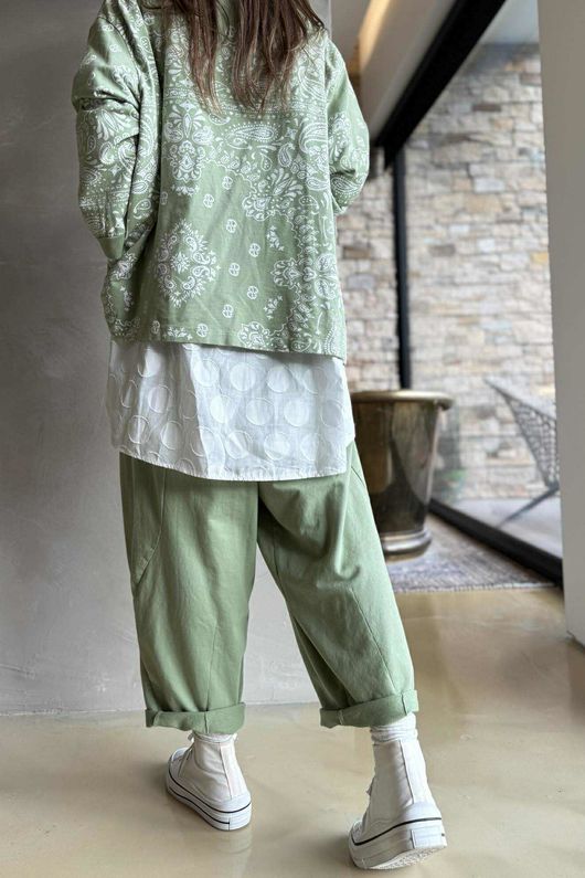 Bandana B Kimono Sweatshirt Jacket Matcha